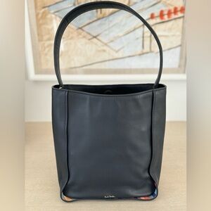 Paul Smith NEW Leather Shoulder Bag Dark Blue Purse w Color Accents